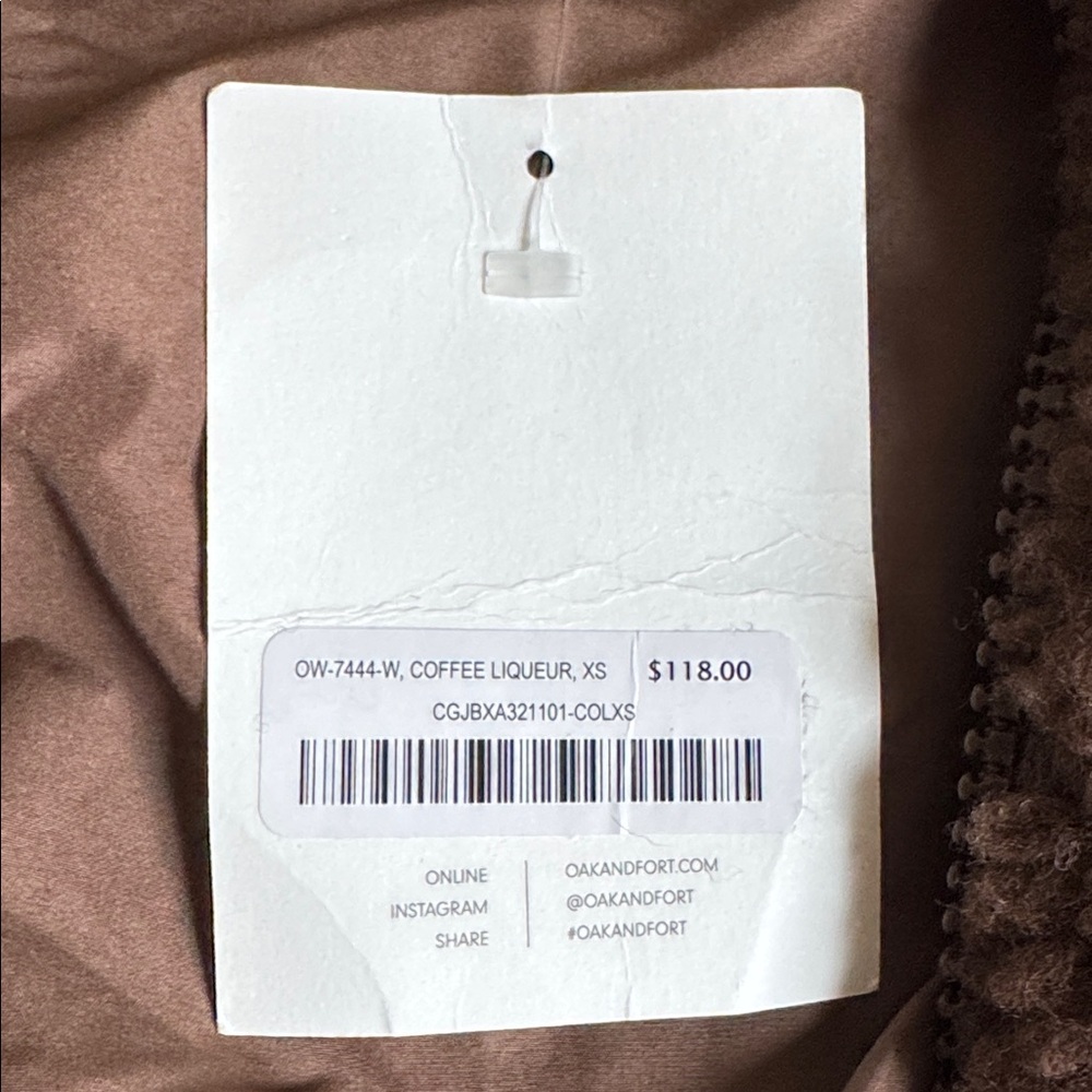 OAK + FORT Teddy Jacket - Coffee Liqueur XS - Picture 3 of 11